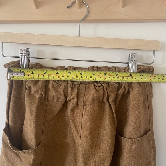 OZMA Utility Heavy Laundered Linen Pant Small in Carob / Tobacco - Picture 4 of 7
